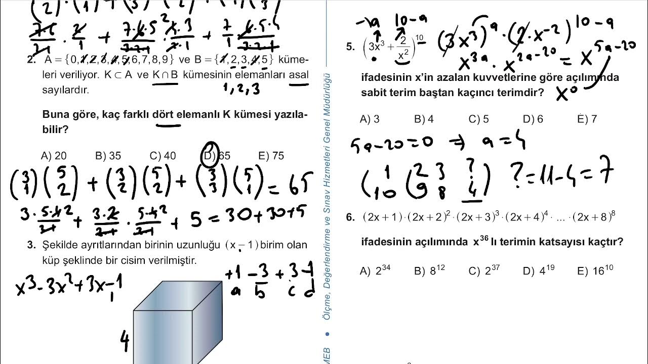 kazanım kavrama testleri 10 sınıf matematik çözümleri