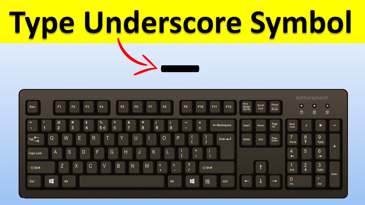 how to type an underscore on a keyboard