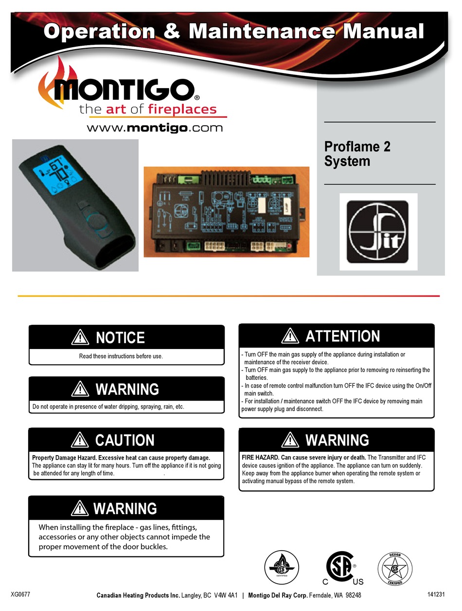 montigo fireplace remote