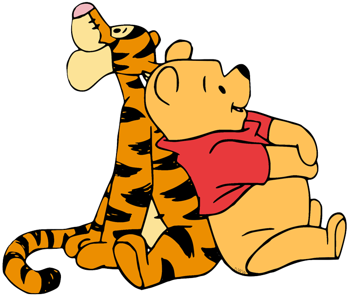 pooh and tigger hugging