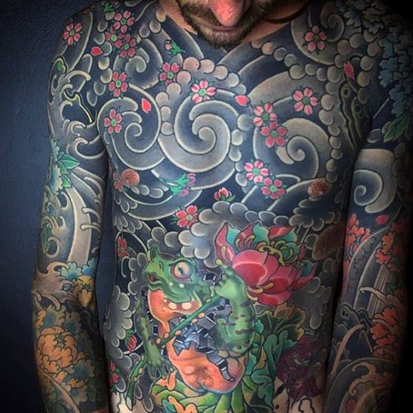 chest japanese tattoo