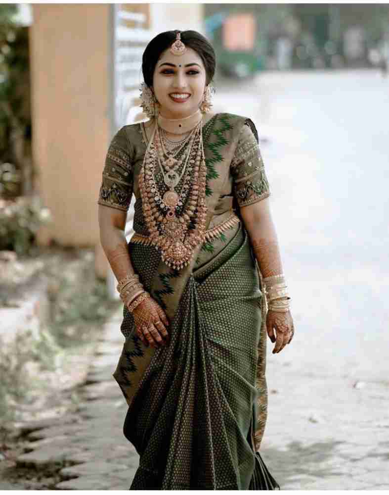 green wedding saree kerala