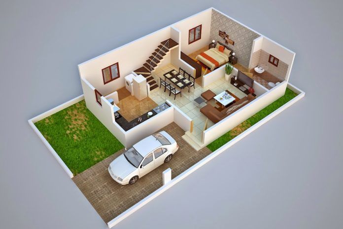 3d floor plans for duplex houses in india