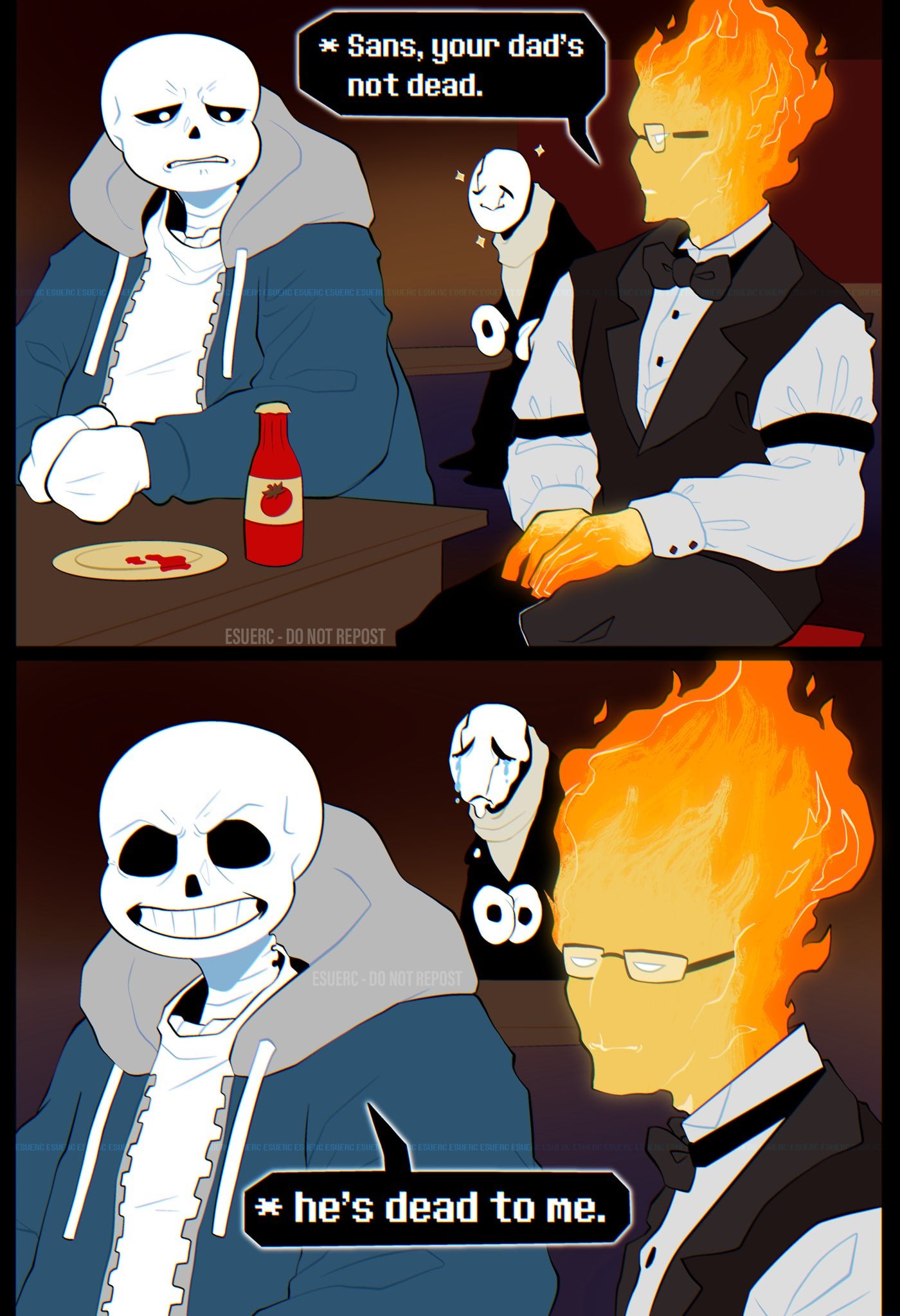 grillby x sans