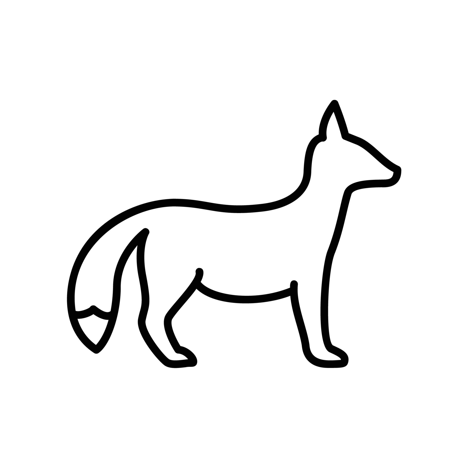 outline picture of fox