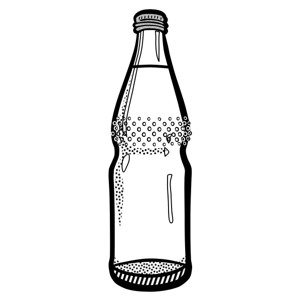 empty bottle clipart black and white