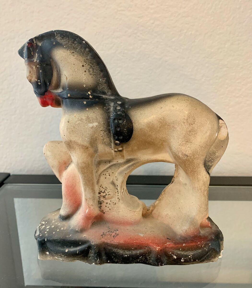 vintage chalkware horse