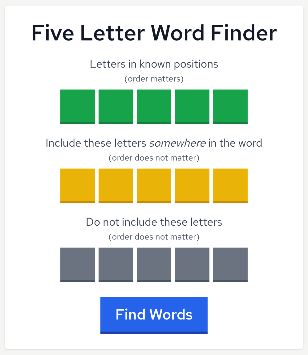 5 letter word helper