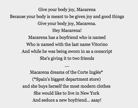 macarena lyrics english