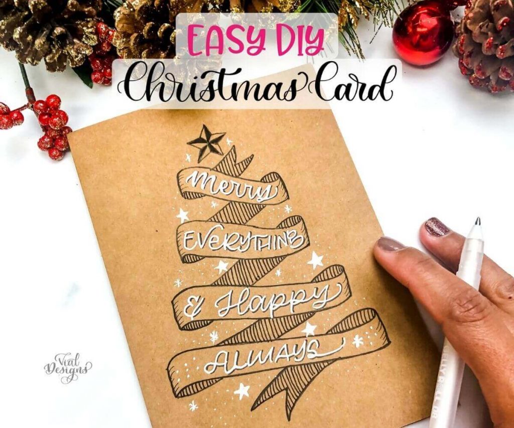 hand drawn christmas card ideas drawing