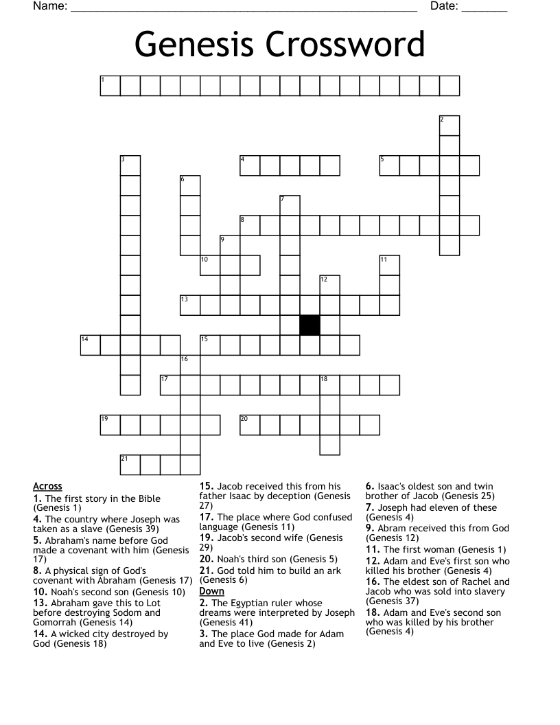 genesis figure crossword