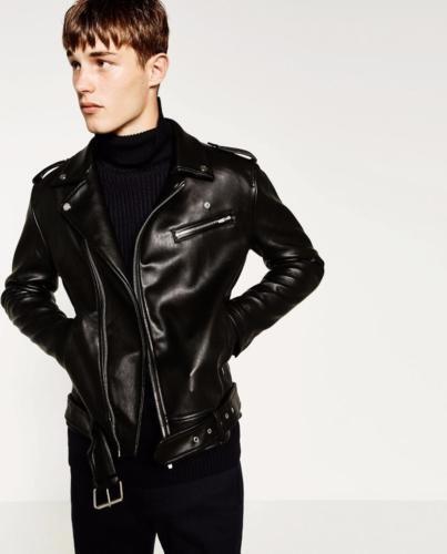 zara mens leather biker jacket