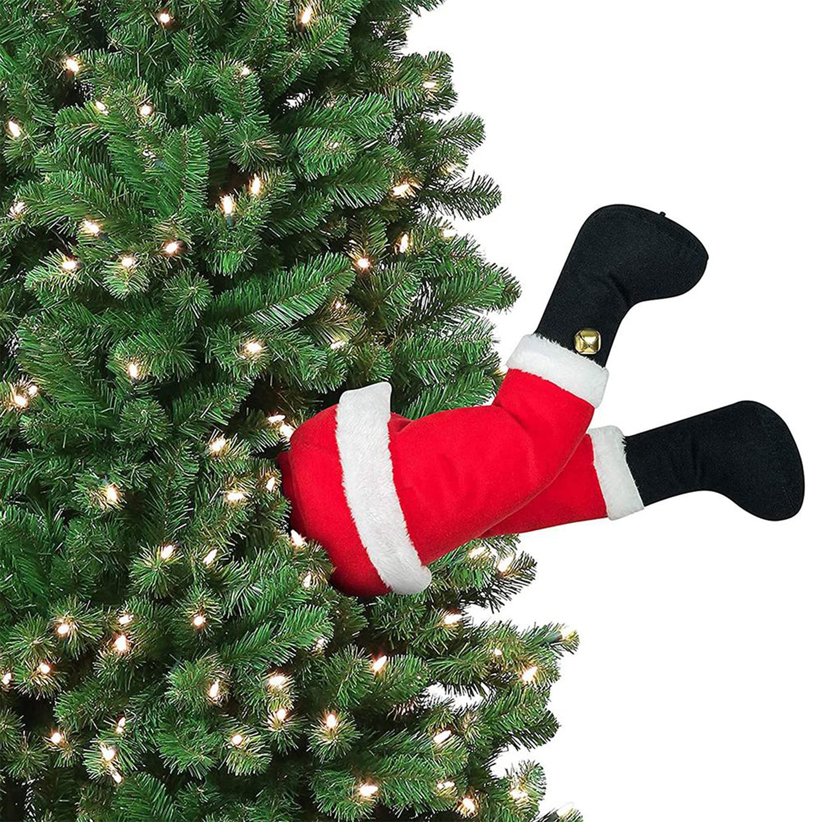 christmas tree santa legs