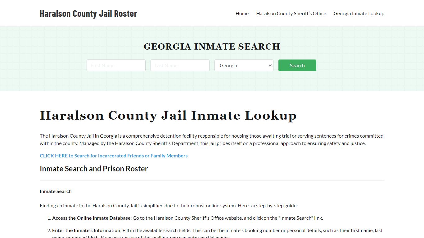 haralson county inmate search