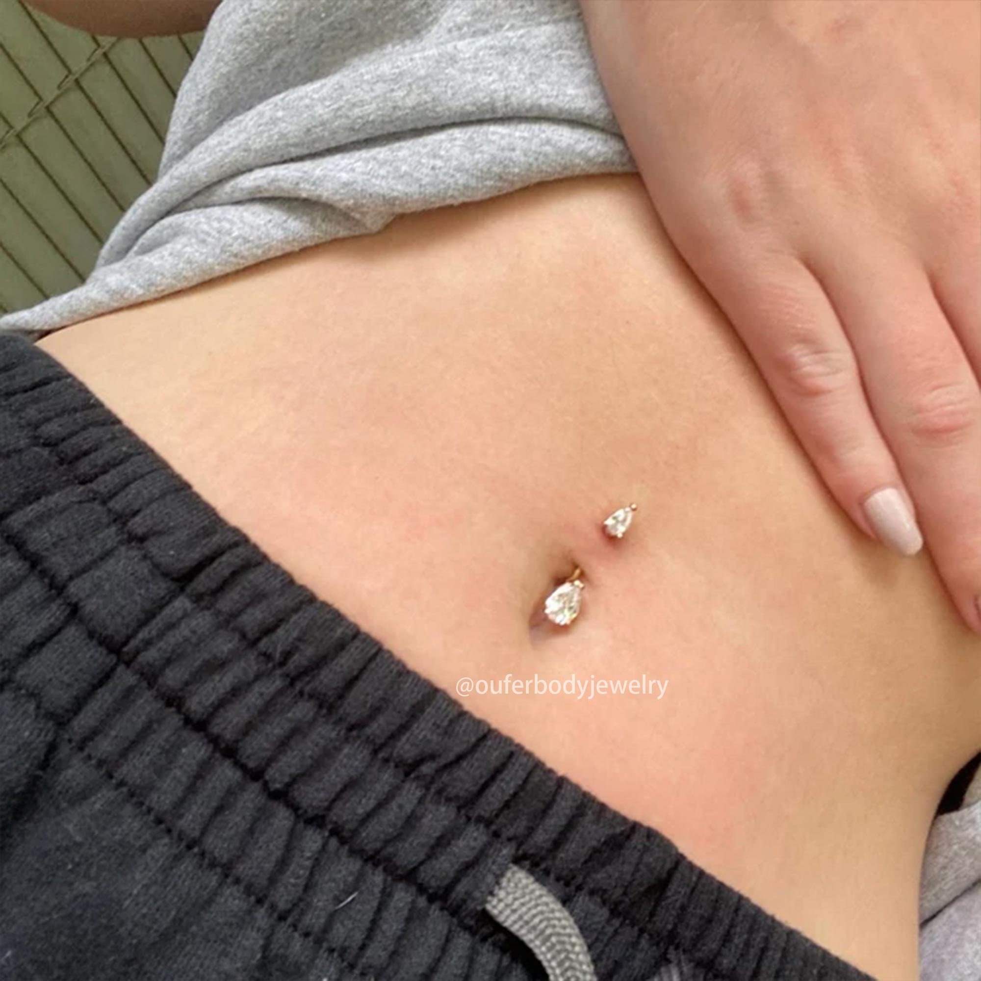 fake stomach piercing