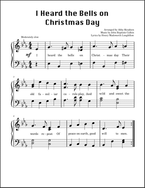 easy christmas songs piano sheet music