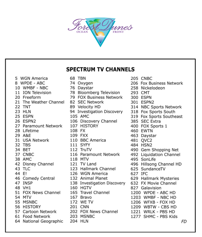 tv guide for north myrtle beach