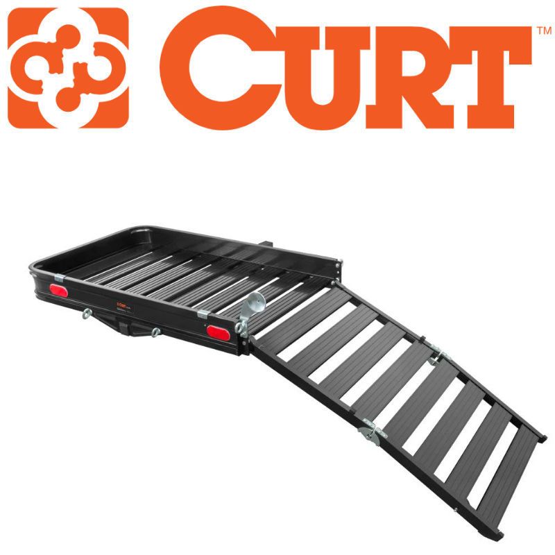 trailer hitch cargo carrier with ramp