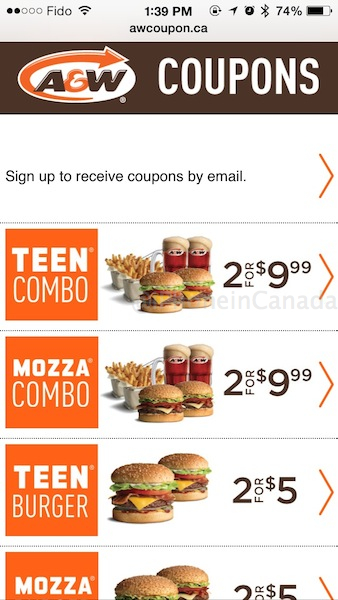 a&w coupons winnipeg