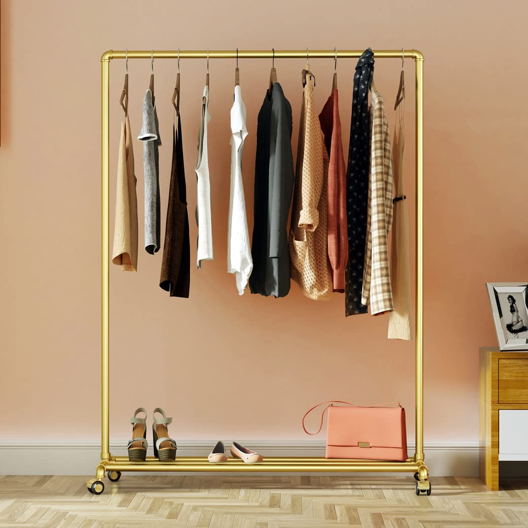 gold clothing rack