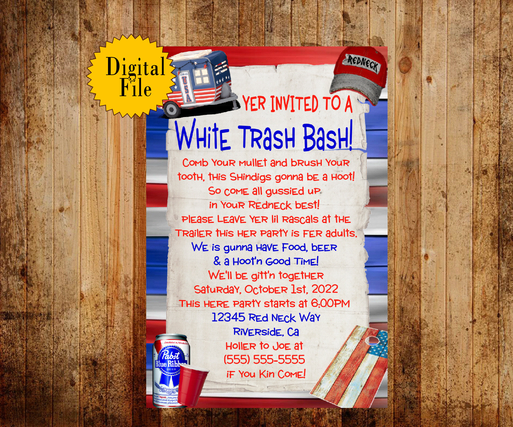 white trash party decorations