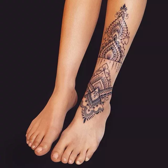 shin tattoo female