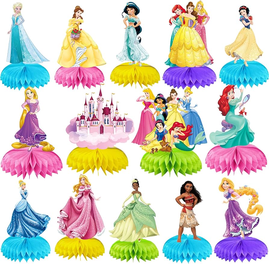 centros de mesa de princesas para fiestas infantiles