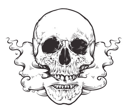 skull smoking