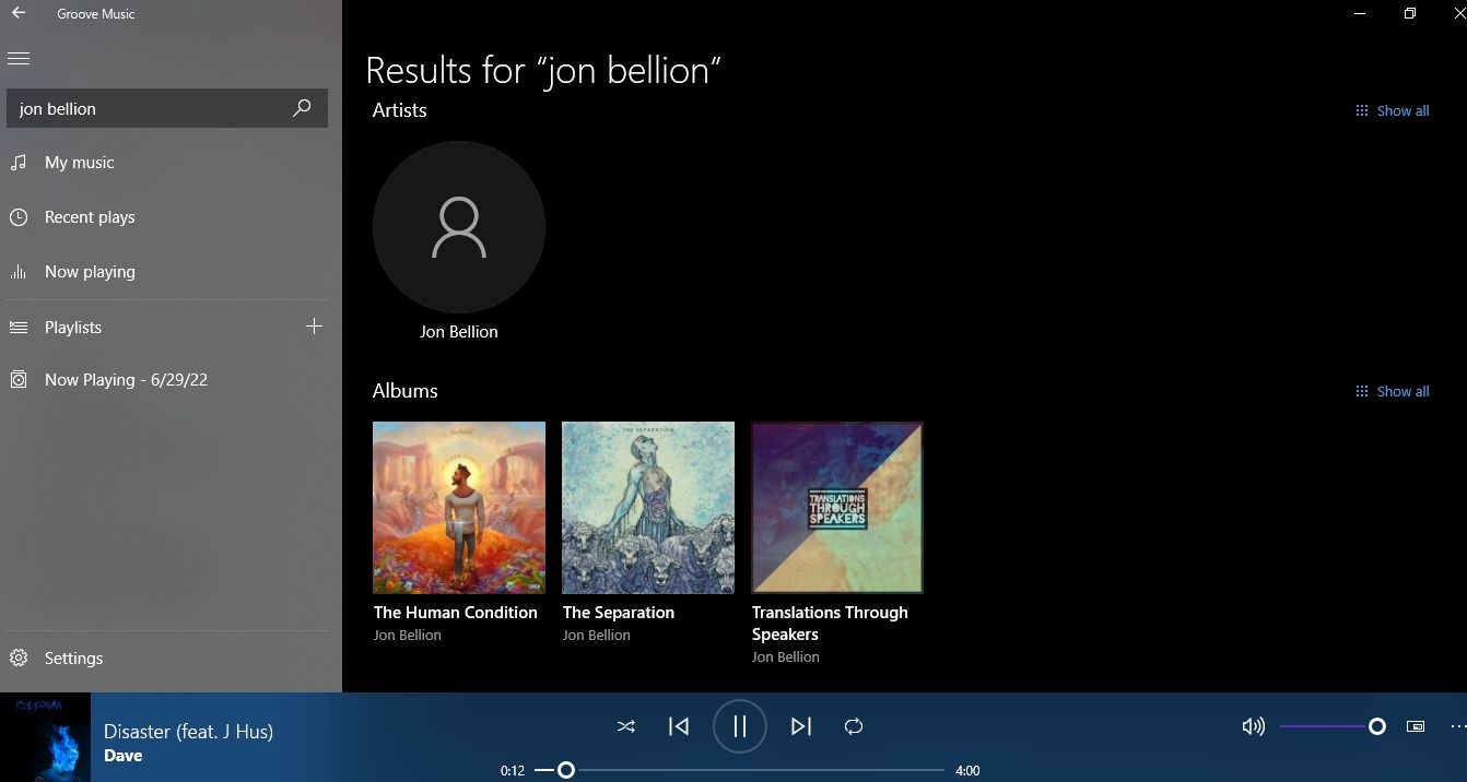 groove music shortcuts