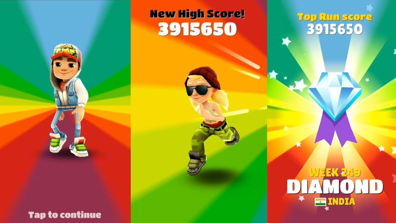 highest score in subway surfers in india