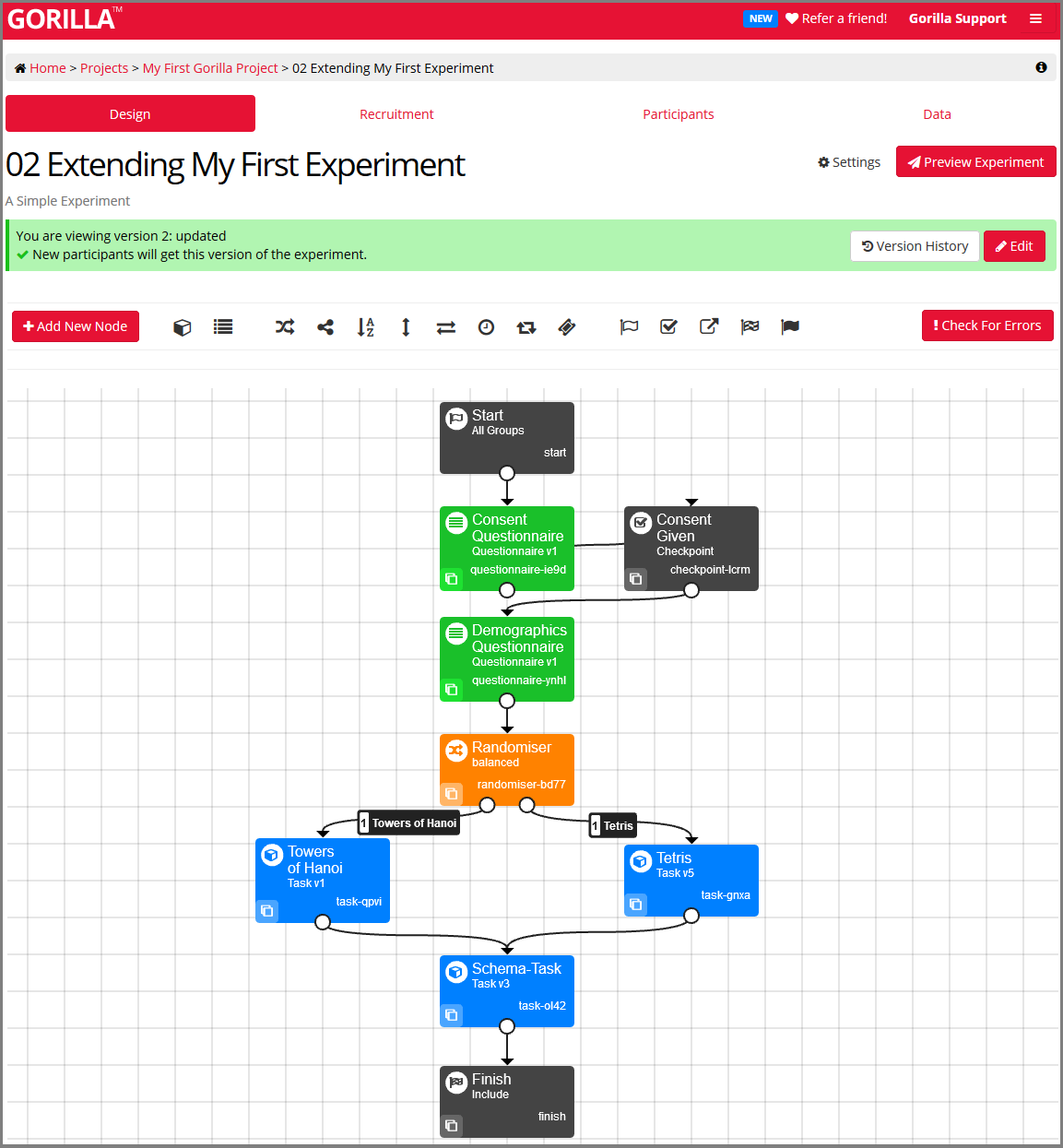 gorilla experiment builder