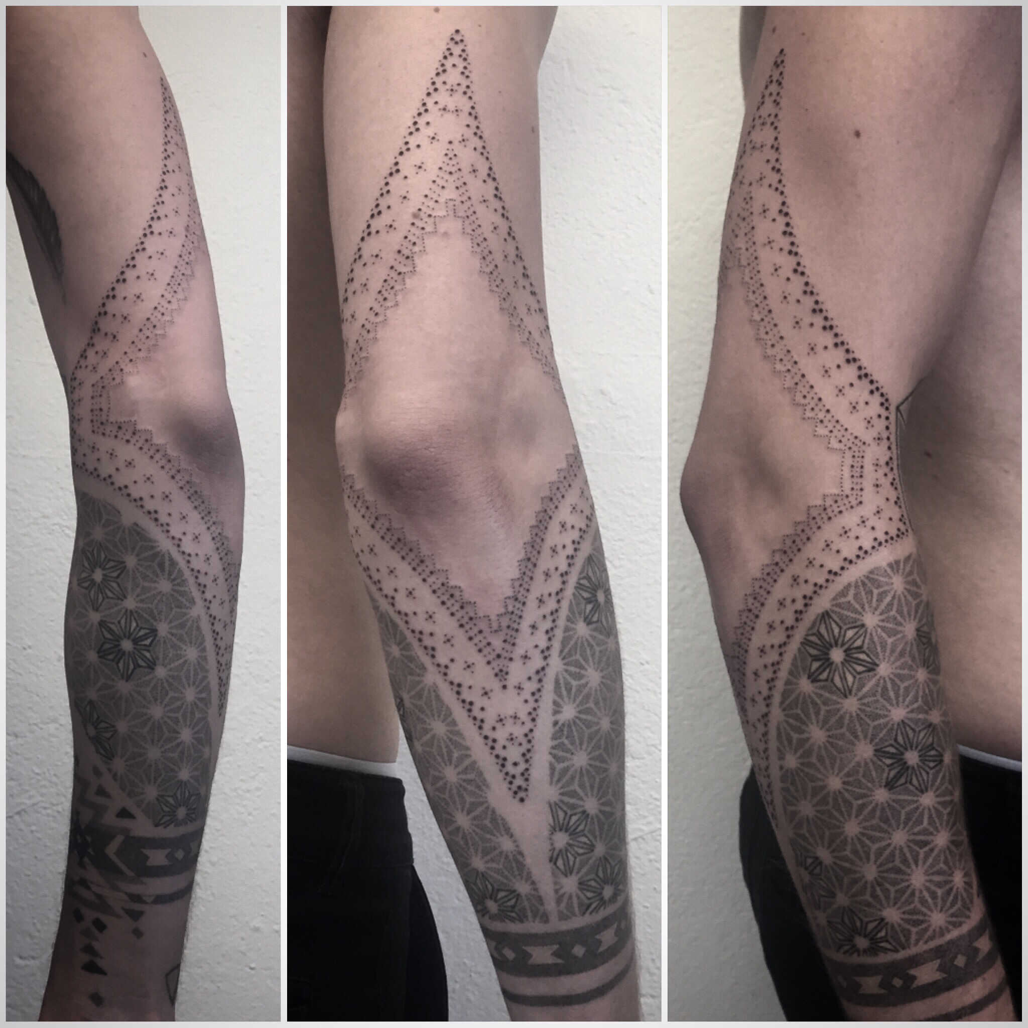 geometric stippling tattoo