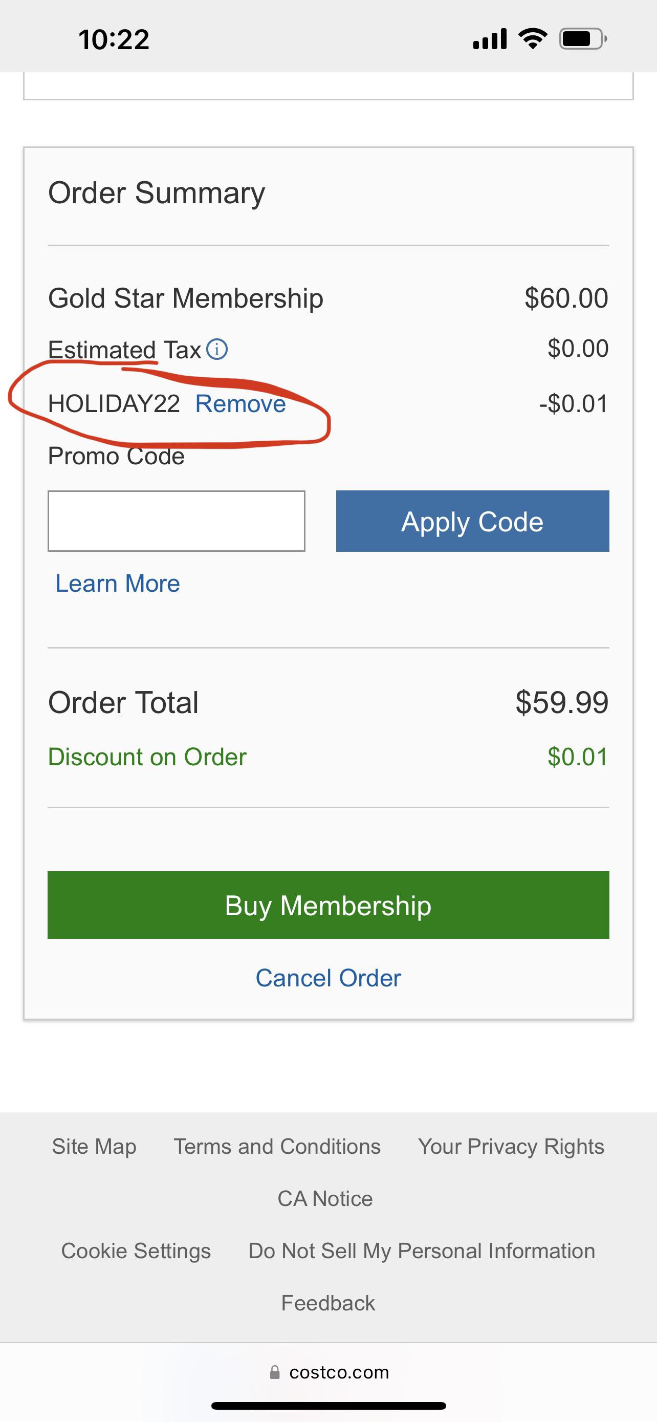 costco promo code for membership renewal