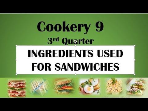 tools utensils and equipment in preparing sandwiches with pictures