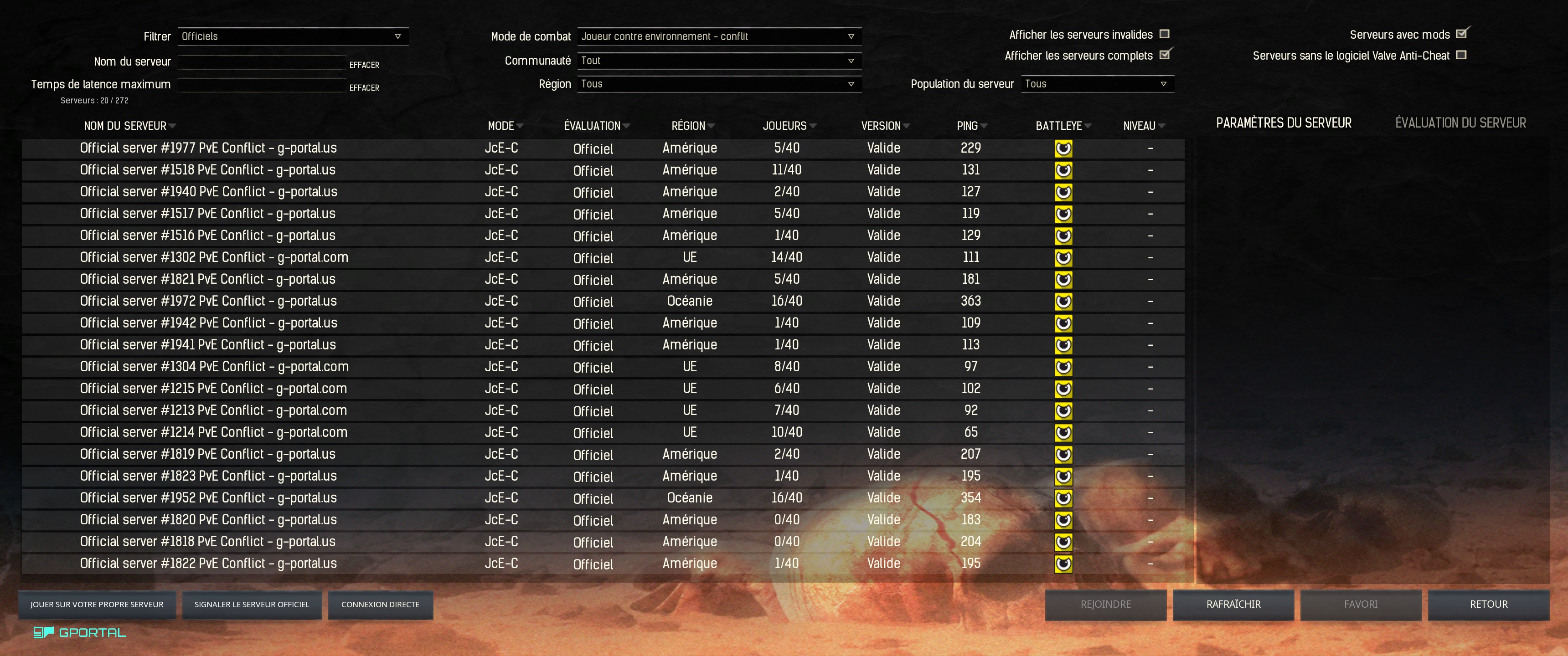 conan exiles server list