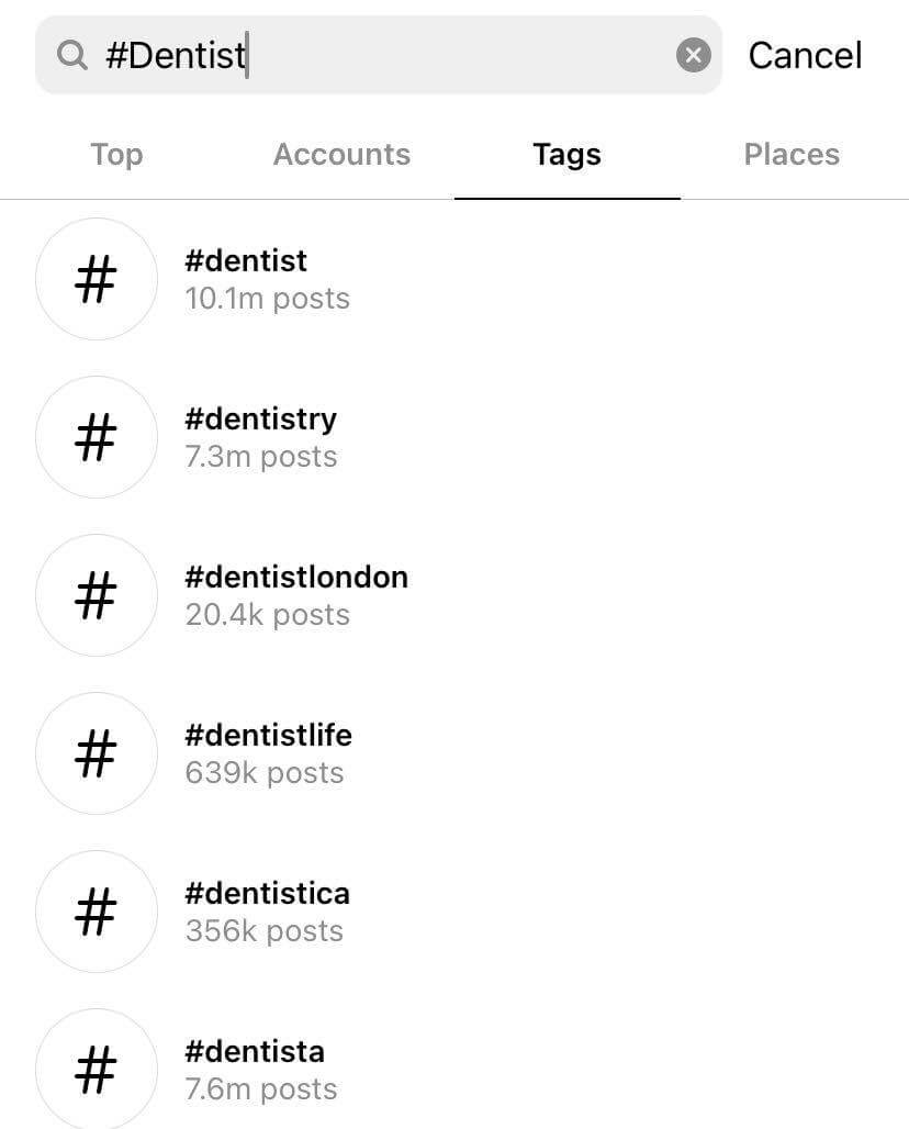 dental hashtags