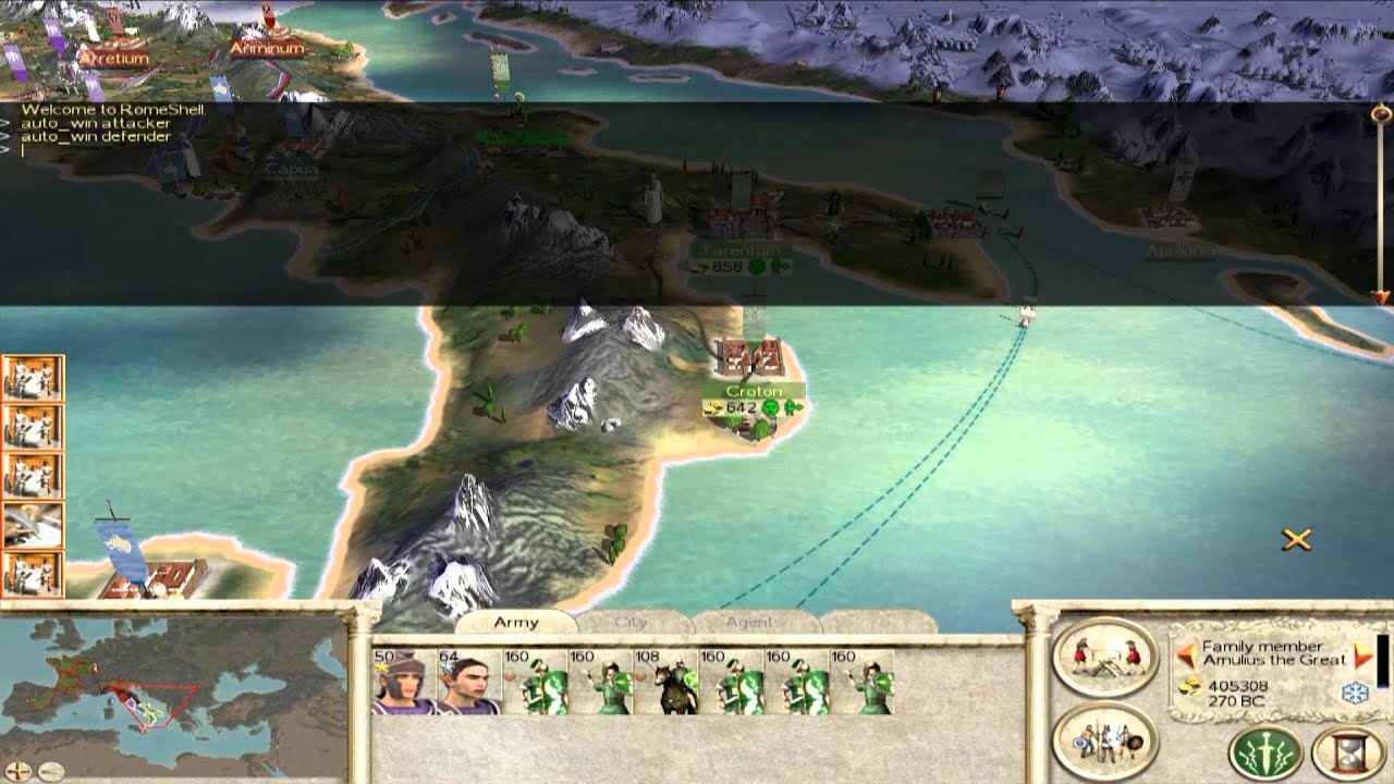 rome total war cheats