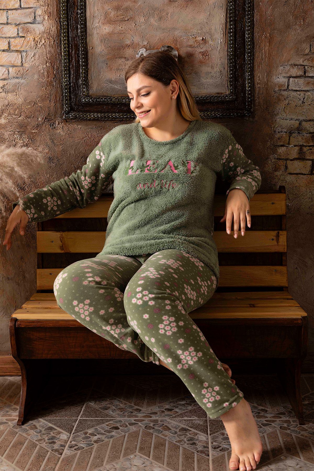 fleece pajama set womens