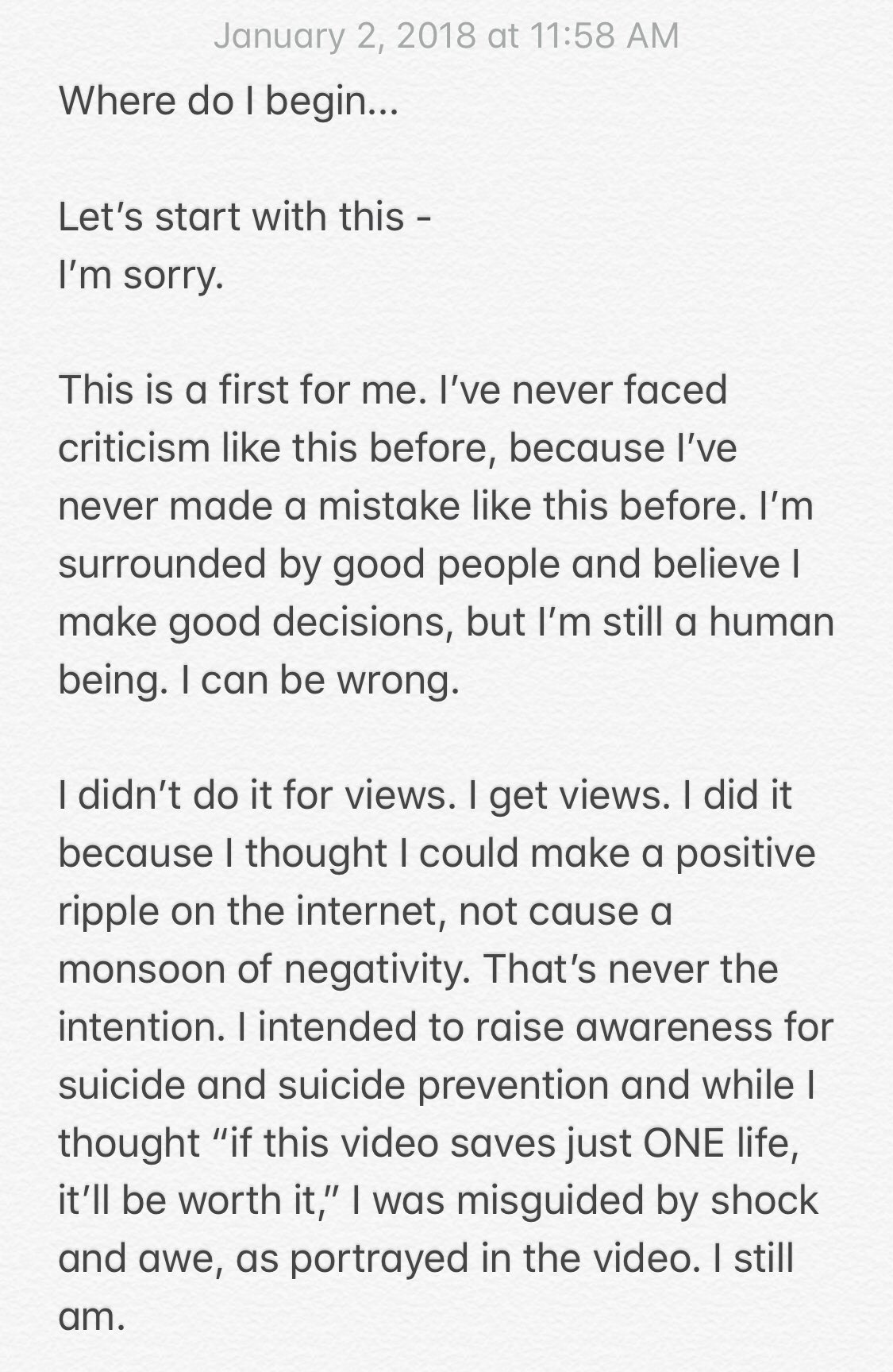 logan paul apology script