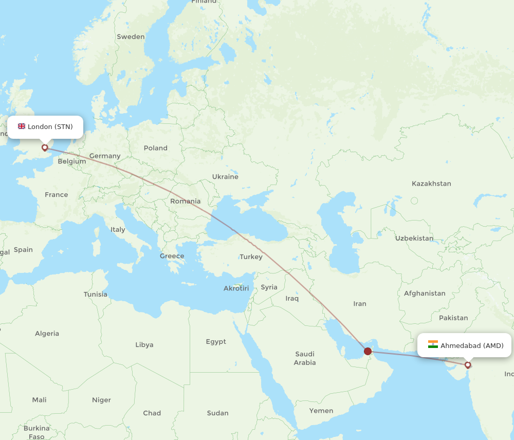 ahmedabad to london direct flight