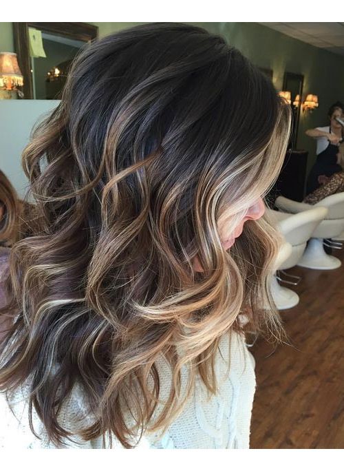 blonde highlights in long brown hair