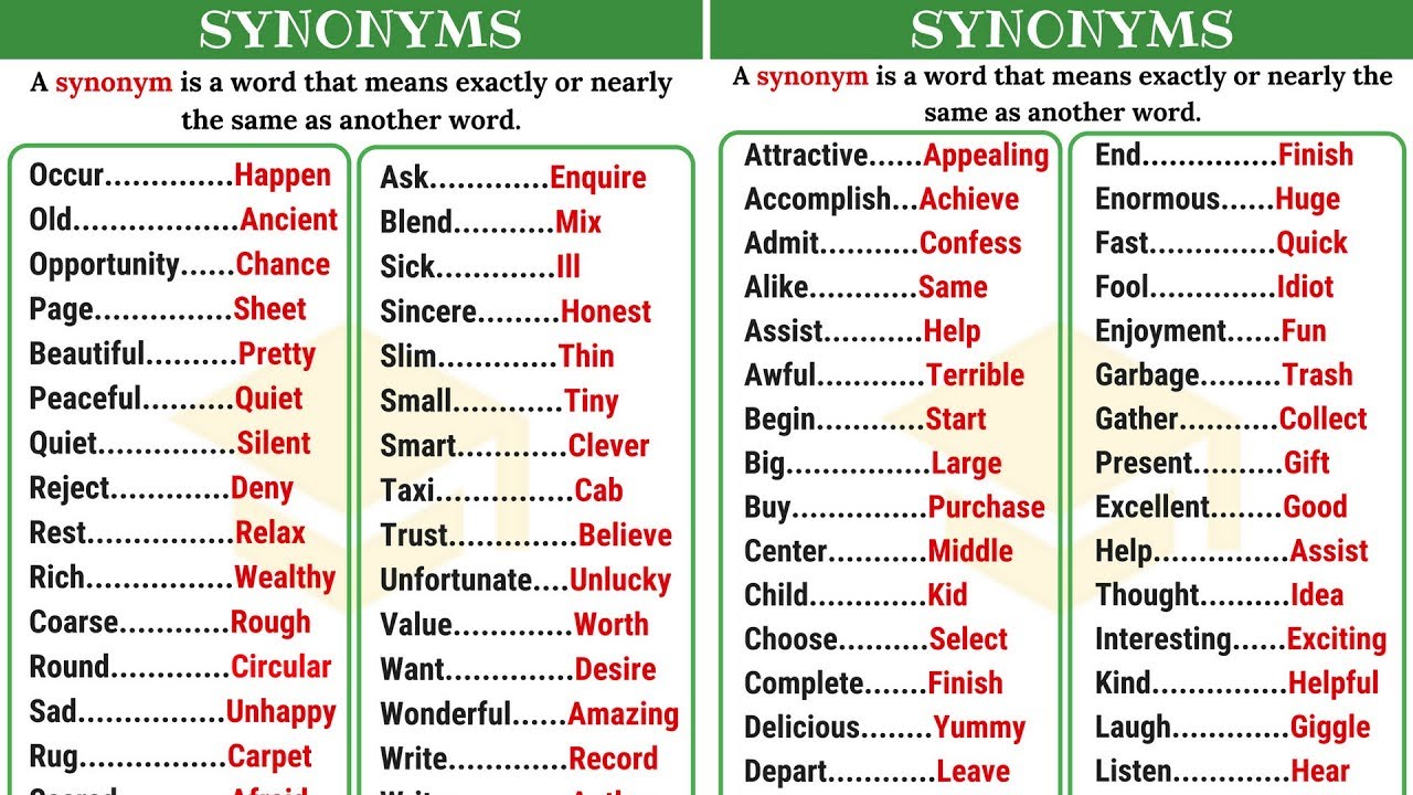 what is a synonyms