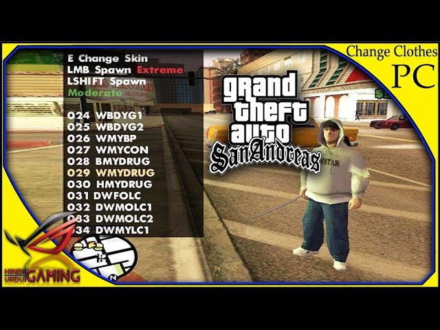 change clothes cheat gta san andreas