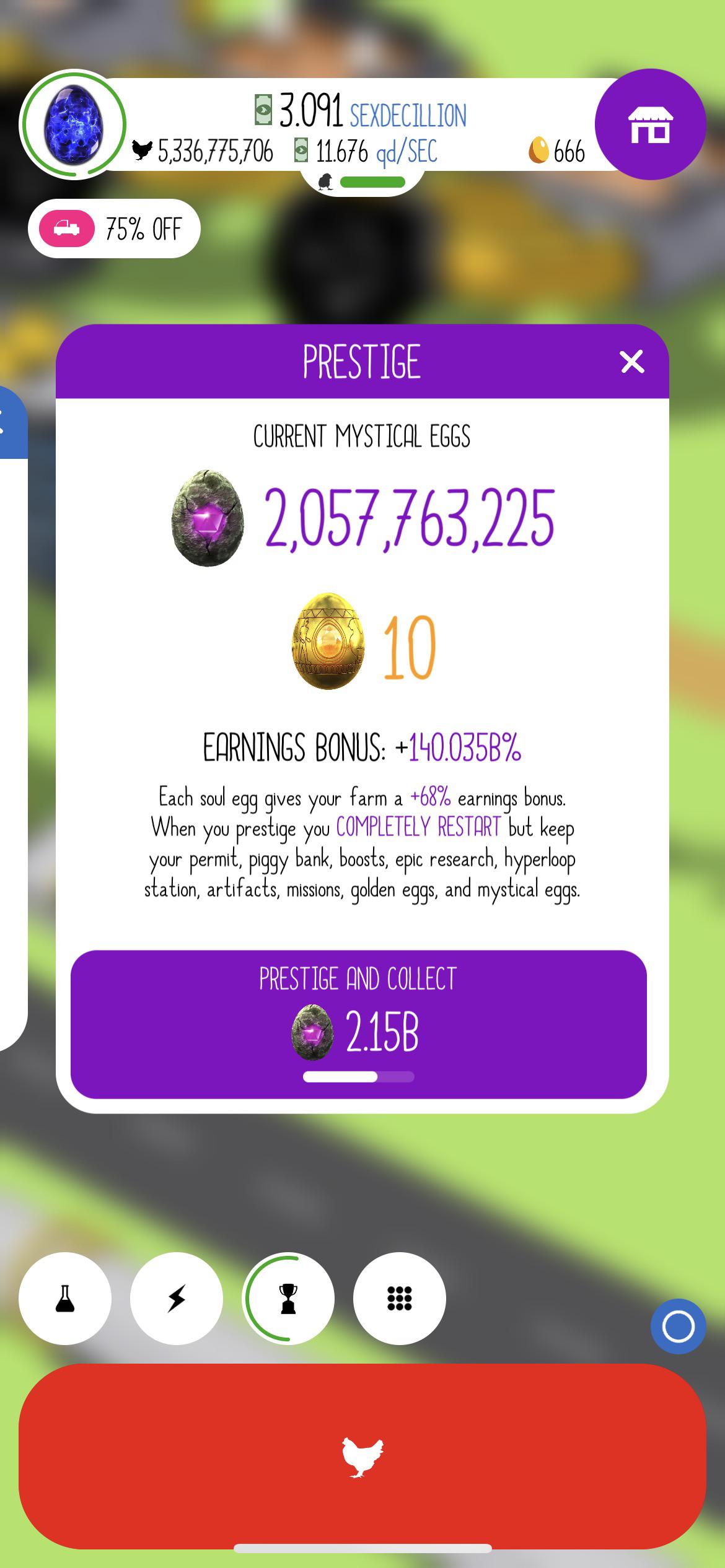 egg inc prestige