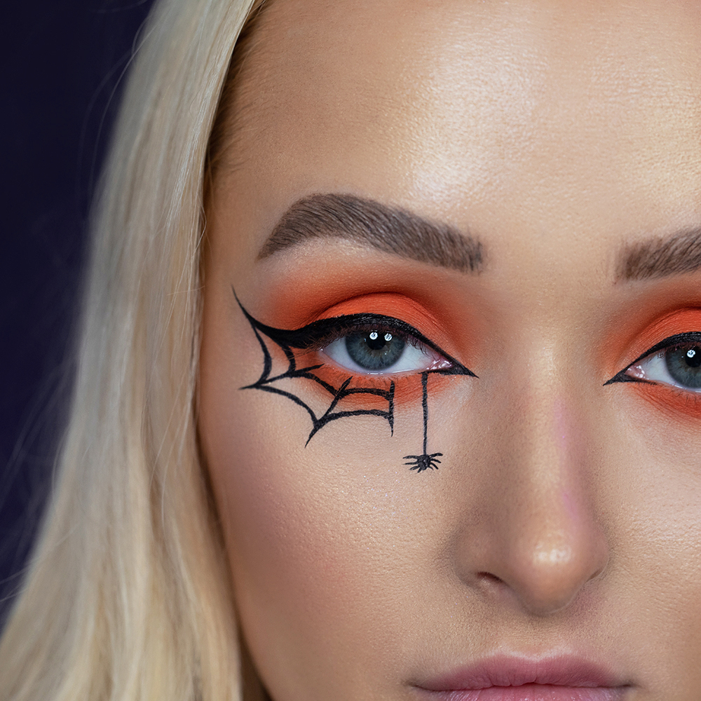 halloween spider web makeup