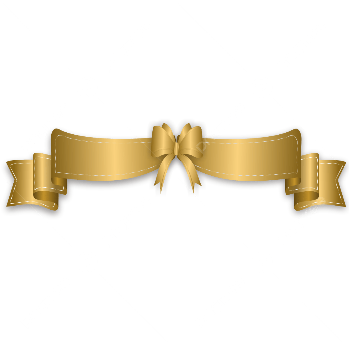 gold ribbon banner png