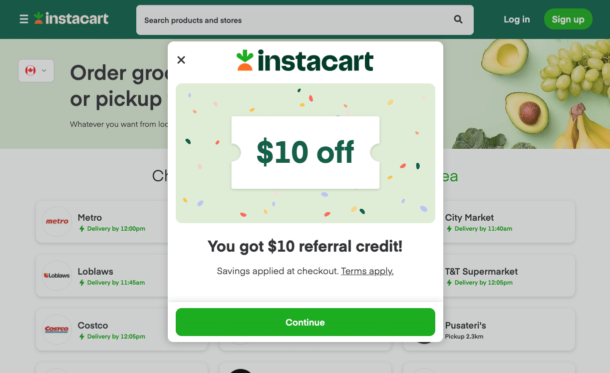 instacart canada promo code