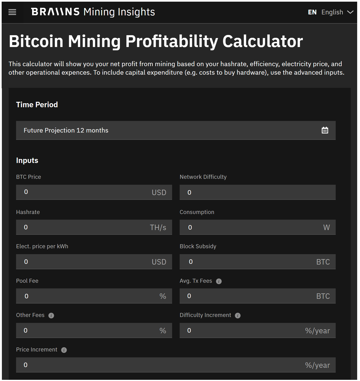 bit mining calculator