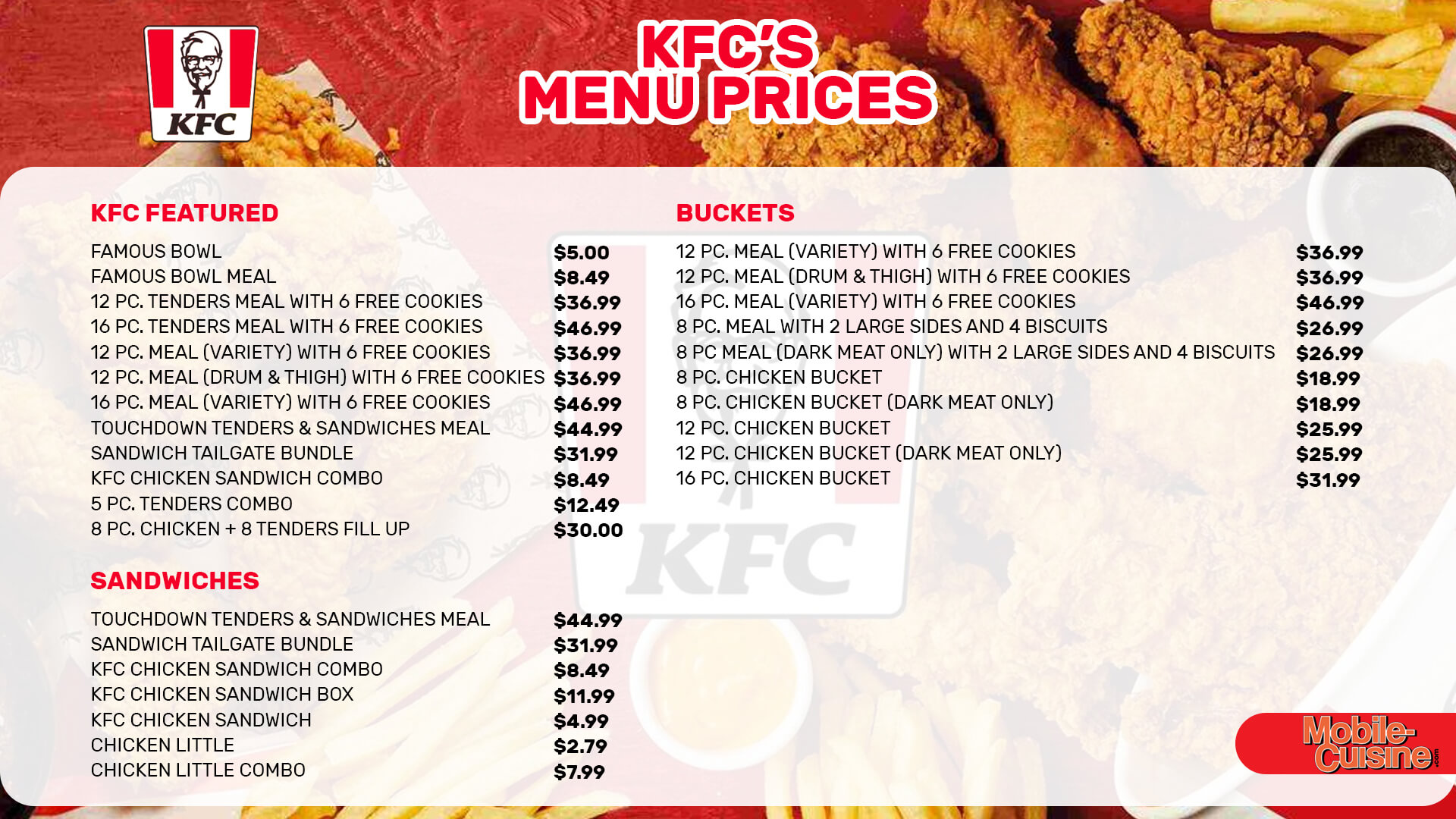 kfc crispy chicken price