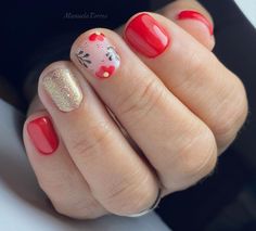 uñas muy cortas decoradas